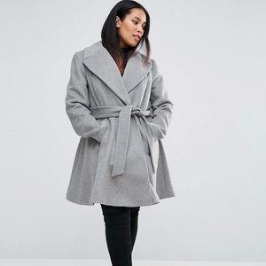 NWT ASOS CURVE Skater Coat with Belt